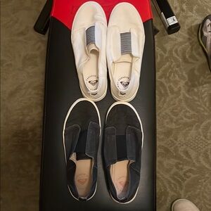 2 pair Roxy Casual Slip-On Shoes - Black and White